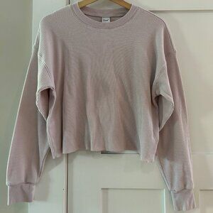 Aritzia / TNA Long Sleeved Waffle Shirt - Size M - Colour Light Pink